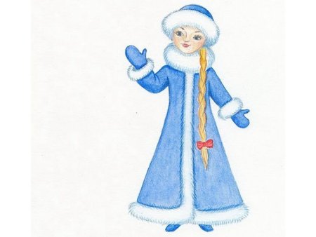 Рисунок Снегурочки для детей