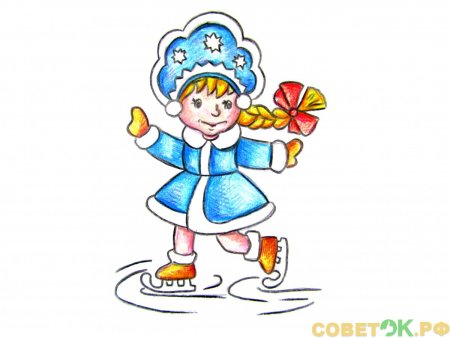 Легкий рисунок Снегурочки