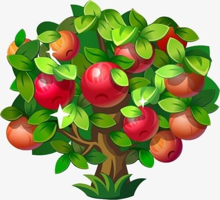 Яблоня с буквами