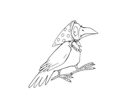 Ворона раскраска