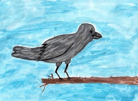 Детские рисунки ворона