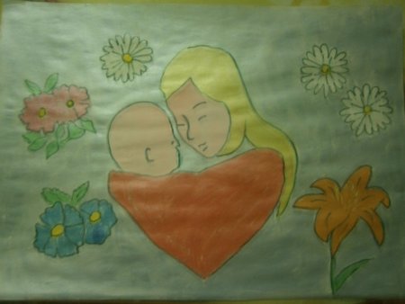 Мама это нежность рисунки