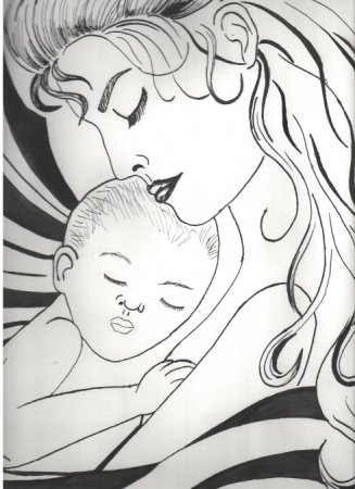 Мама это нежность рисунки