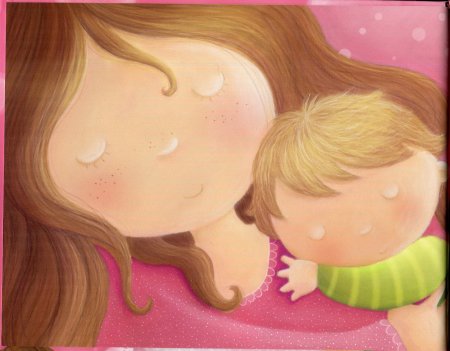 Рисунок милый детей и мама