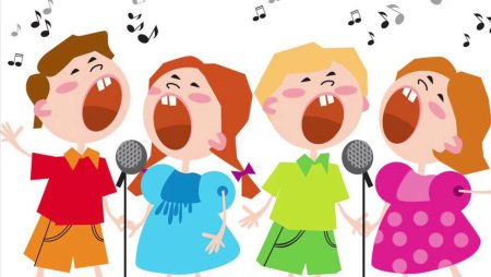 Дети поют иллюстрация