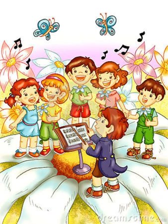 Дети поют в саду