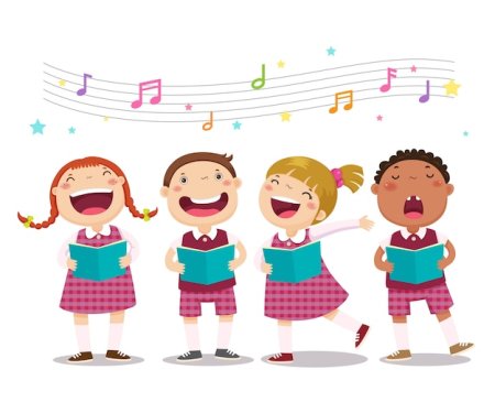 Дети поют иллюстрация