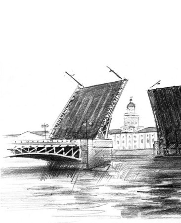 Петербург чб Нева разводные мосты
