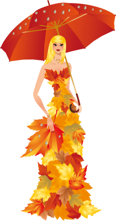 Девочка с зонтом осень