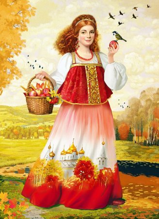 Поделка девушка осень из листьев