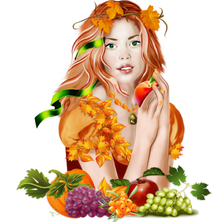 Вышивка осенняя Фея