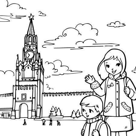 Кремль раскраска