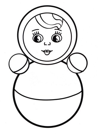 Неваляшка раскраска для детей 2-3 лет