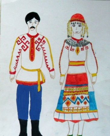 Национальный костюм чувашей рисунок