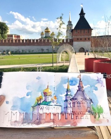 Тульский Кремль акварель