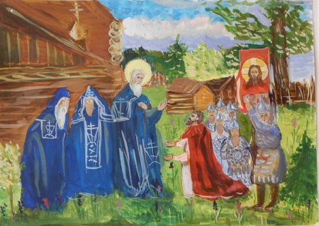 Храм Сергия Радонежского рисунок