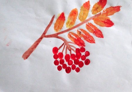 Кисть Рябинки гроздь Калинки рисование
