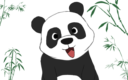 Лёгкие рисунки панды для детей