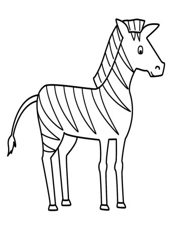 Зебра раскраска