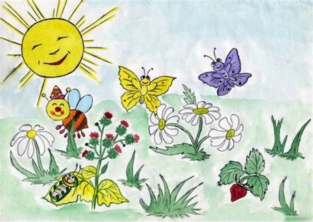 Летние цветы детские рисунки