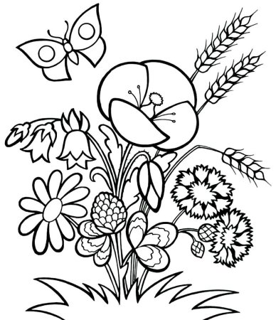 Цветы. Раскраска
