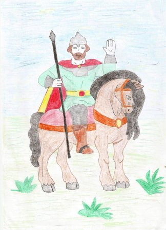 Рисунок богатыря Добрыня Никитич