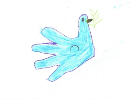 Рисование для детей ладошками голубей