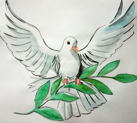 Детские рисунки голубей