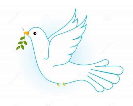 Голубь с веточкой в клюве рисунок