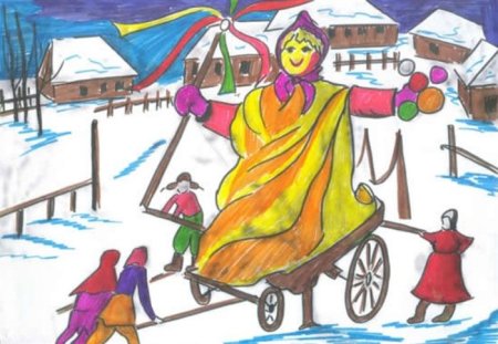 Рисунки на Масленицу легкие
