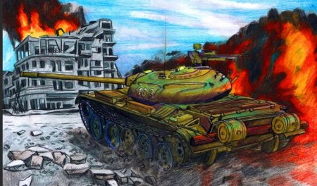 Танк гуашью