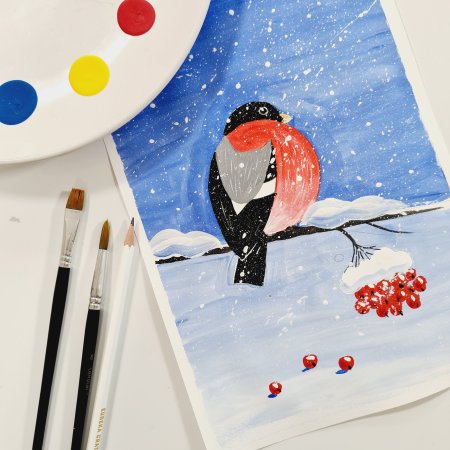 Снегирь рисунок карандашом