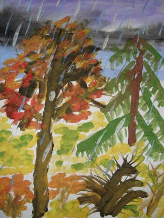 Рисование в старшей группе поздняя осень