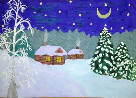 Детские рисунки зима зимушка (53 фото)