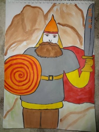 Богатырь рисунок карандашом