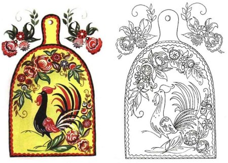 Народные промыслы Городец разделочная доска Городецкая роспись