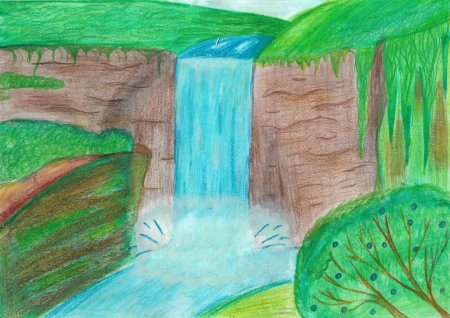 Водопад рисунок
