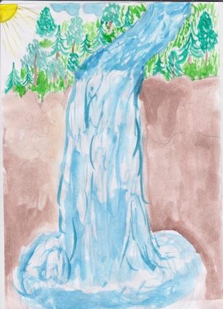 Рисование водопада для детей
