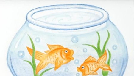 Аквариум с рыбками рисунок