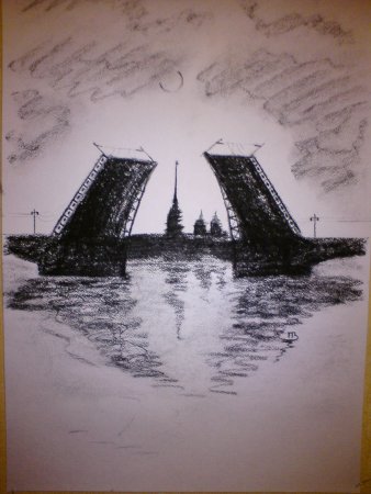 Петербург чб Нева разводные мосты