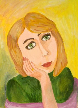 Рисунок мамы красками