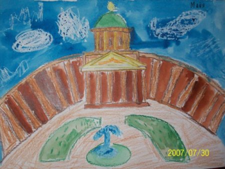 Рисунки детские Казанского собора в Санкт-Петербурге
