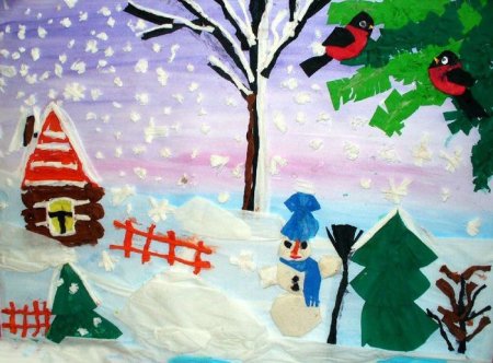 Аппликация на тему Зимушка зима