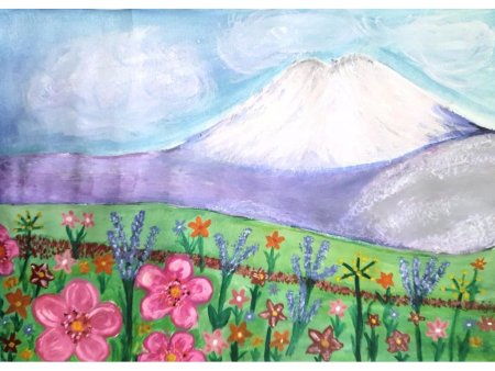 Гора Эльбрус детский рисунок