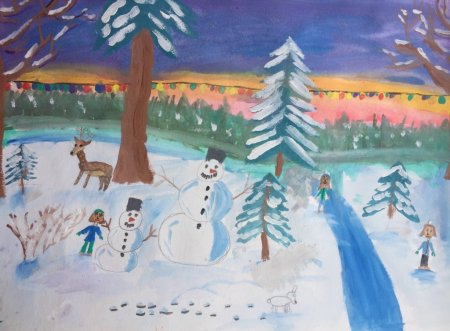 Зимние рисунки для детей