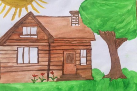 Деревенский домик для рисования