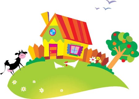 Домик в деревне мультяшный