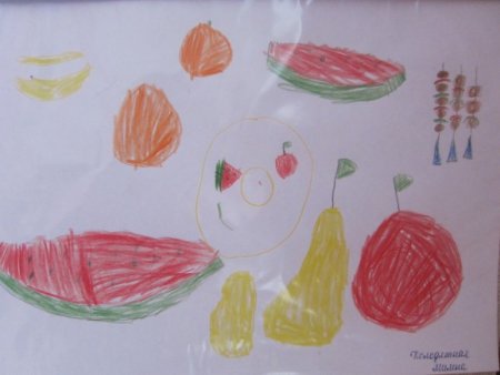 Рисование полезная еда средняя