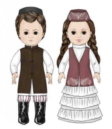 Девочка и мальчик в татарском костюме