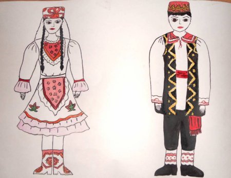 Рисование национальные костюмы